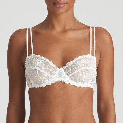 Soutien-gorge balconnet couture horizontale en broderie fine - Lingerie élégante Jane