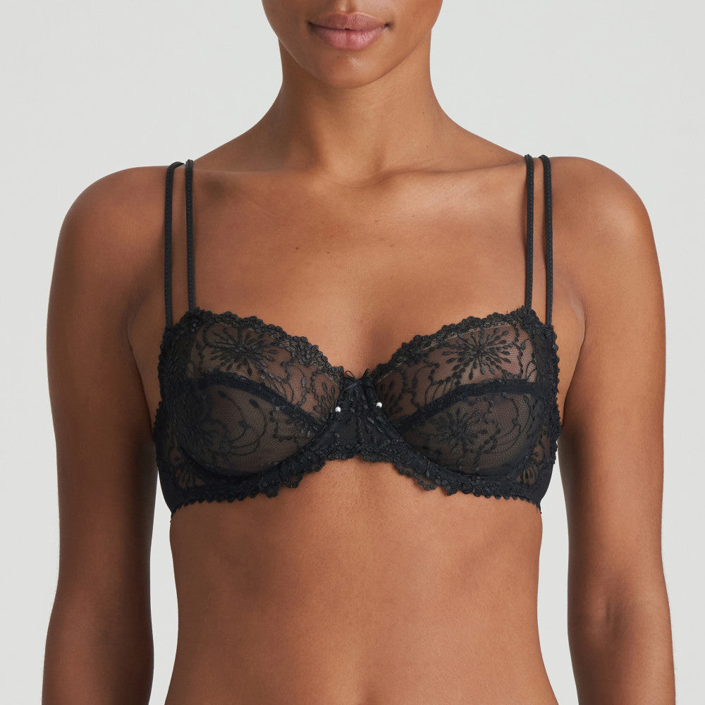 Soutien-Gorge Balconnet Femme En Broderie Fine Avec Couture Horizontale - Lingerie Élégante Jane