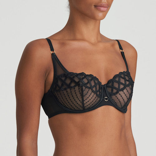 Soutien-Gorge Balconnet Couture Verticale - Marie Jo Jhana Noir, Élégance Et Confort -N°95